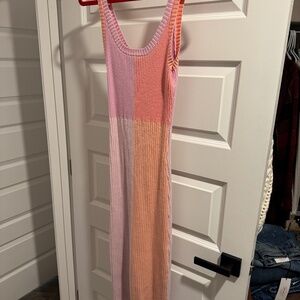 Lulus Pink Color Block Dress Size L